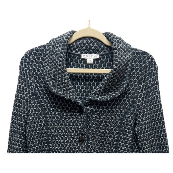 Pendleton Vintage Y2K Gray Wool Cableknit Cardigan - Picture 2 of 8